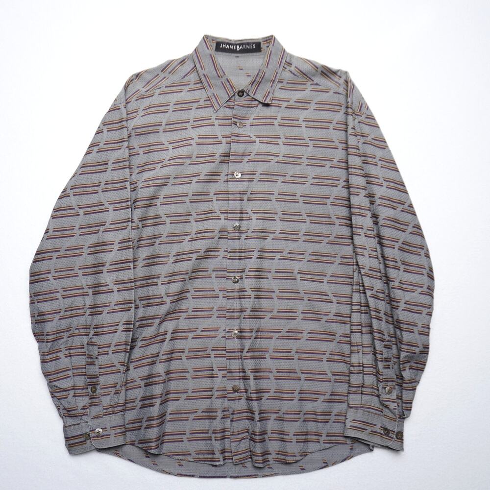 Vintage Jhane‎ Barnes Wavy Print Button Down M